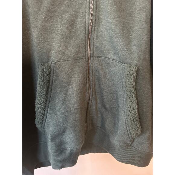 $60 Aerie Cotton Blend Fleece Zip Up Sweatshirt Hoodie Sze Medium Sage Green NWT - Picture 3 of 13